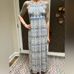 Cynthia Rowley boho ikat print sleeveless maxi dress